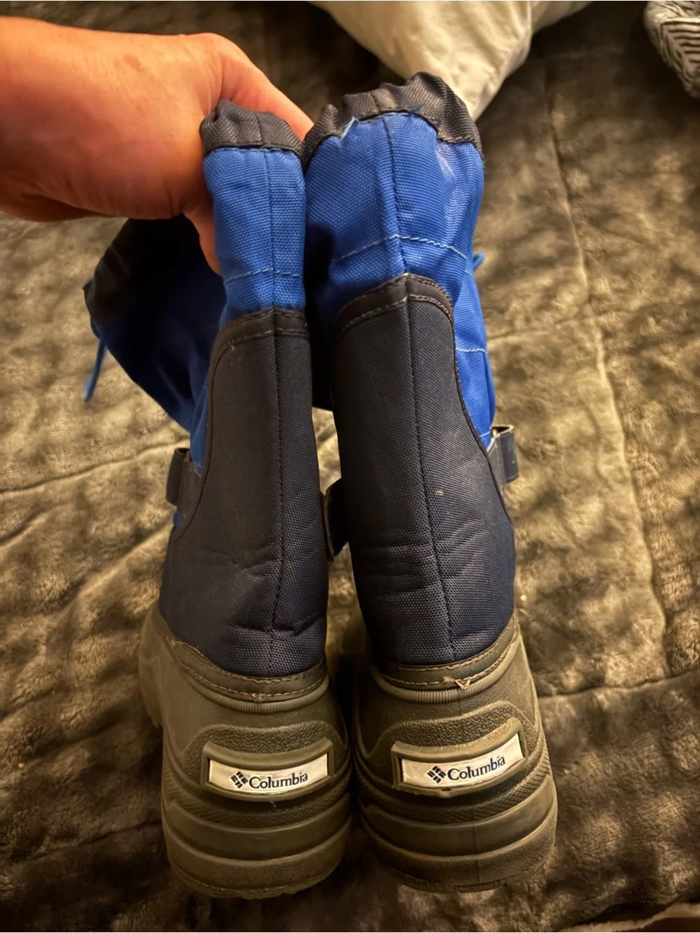 Columbia Youth Size 6 Powderbug Plus ll Waterproof Winter Snow Boots Blue Gray